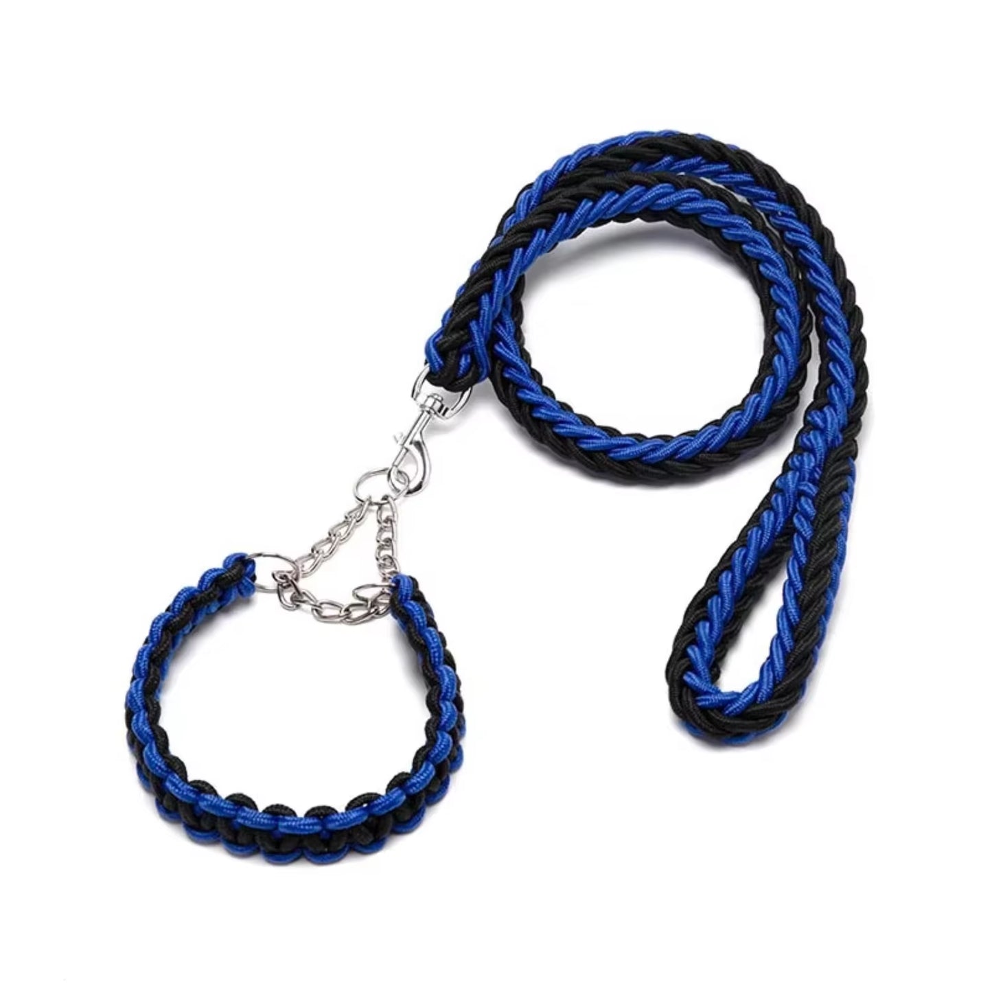 Black Braided Dog Rope Leash Durable Nylon Collars with Lights for Dogs and Cats for Walking