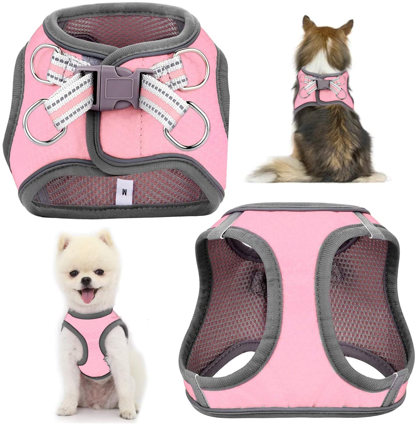 Small Dog Harness,Puppy Harness,Adjustable Leash and Collar Set for Small Dogs,Step-In Dog Harness,3M Reflective Pet Dog Vest for Small Medium Puppy